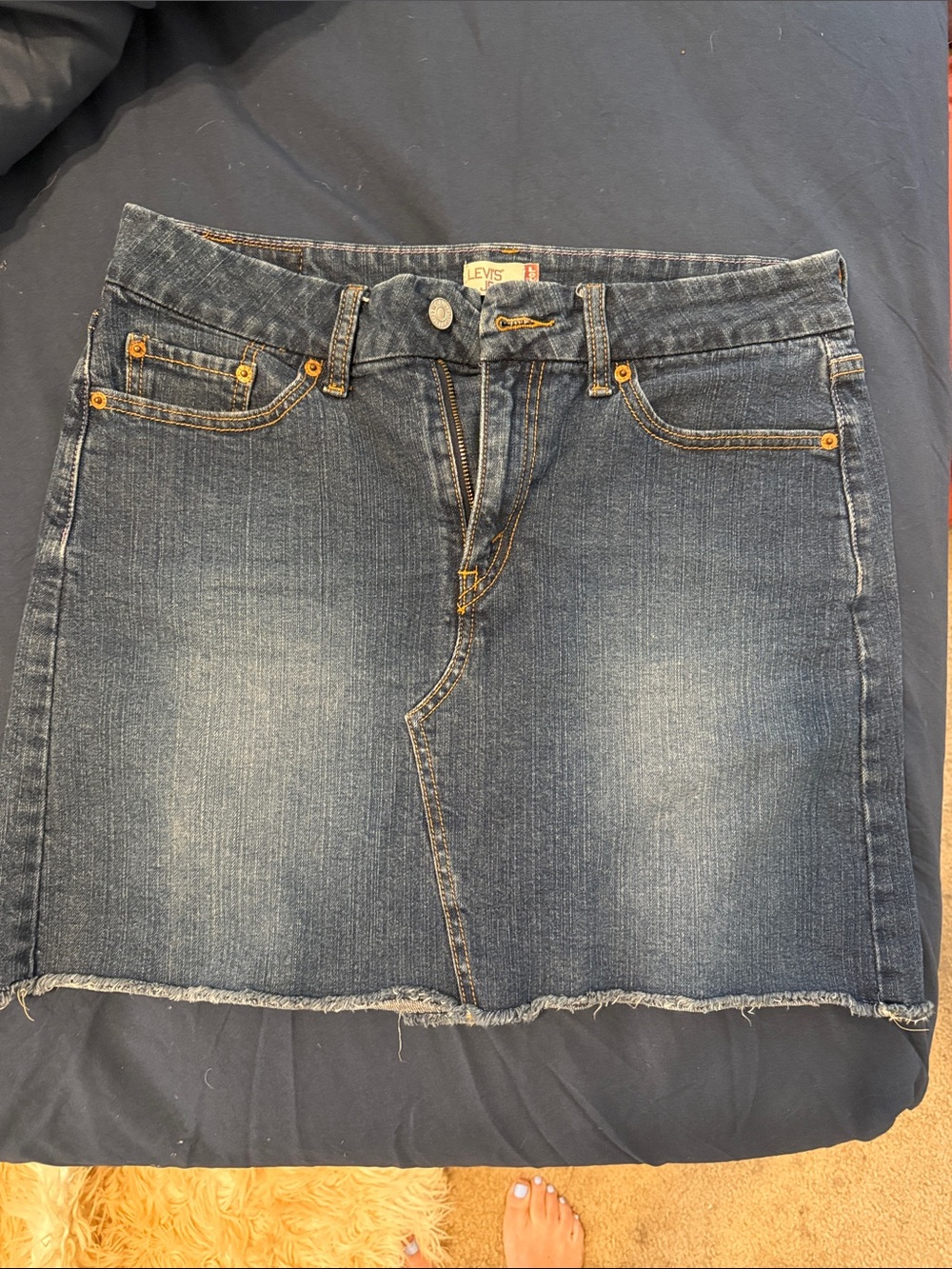 Levi's Indigo Washed Denim Mini Skirt